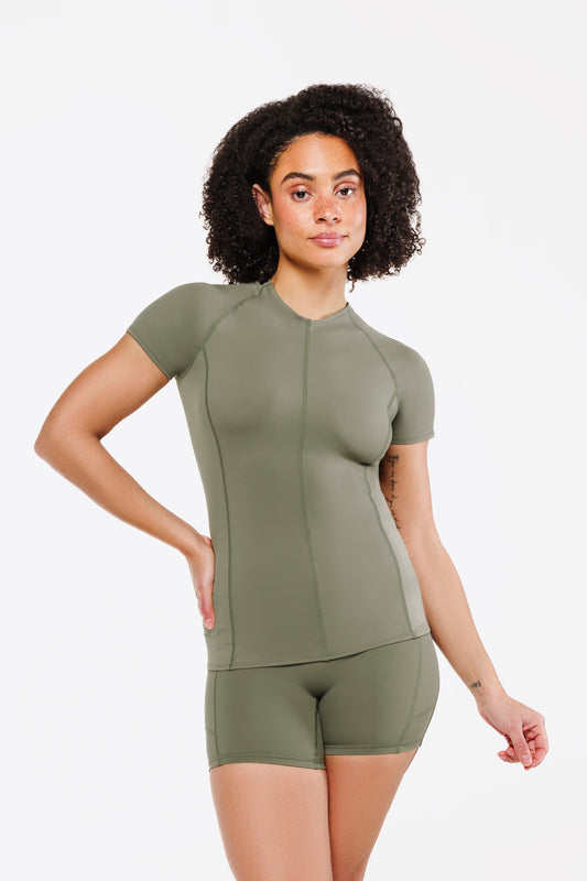 Top Power Manches Courtes - Forest Mist