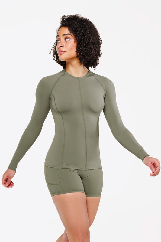 Top Power Manches Longues - Forest Mist