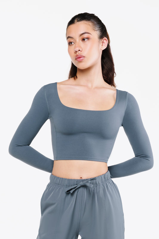 Top Square Manches Longues - Blue Fog