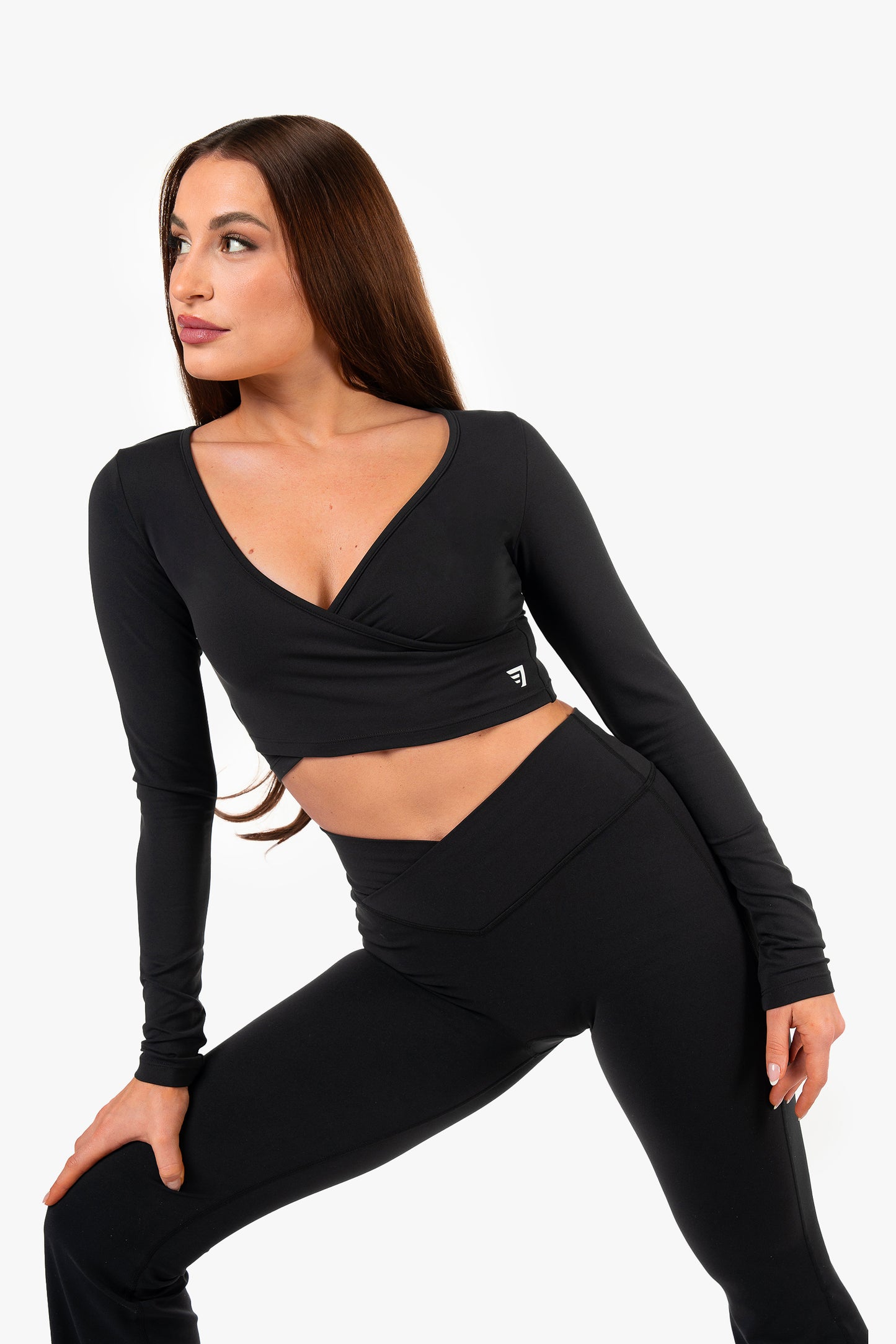 Top Crossed manches Longues - Black