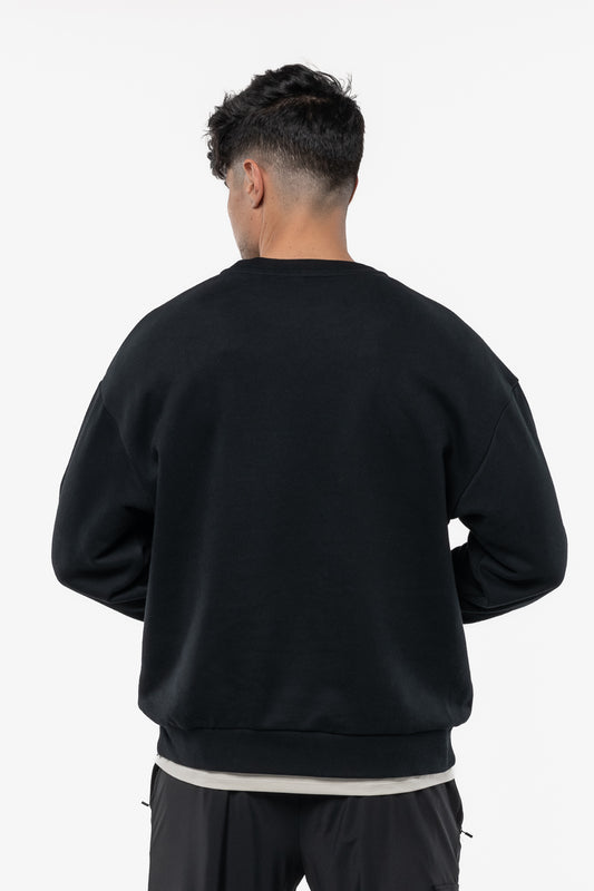 SWEAT MINIMAL OVERSIZED MANCHES LONGUES - BLACK