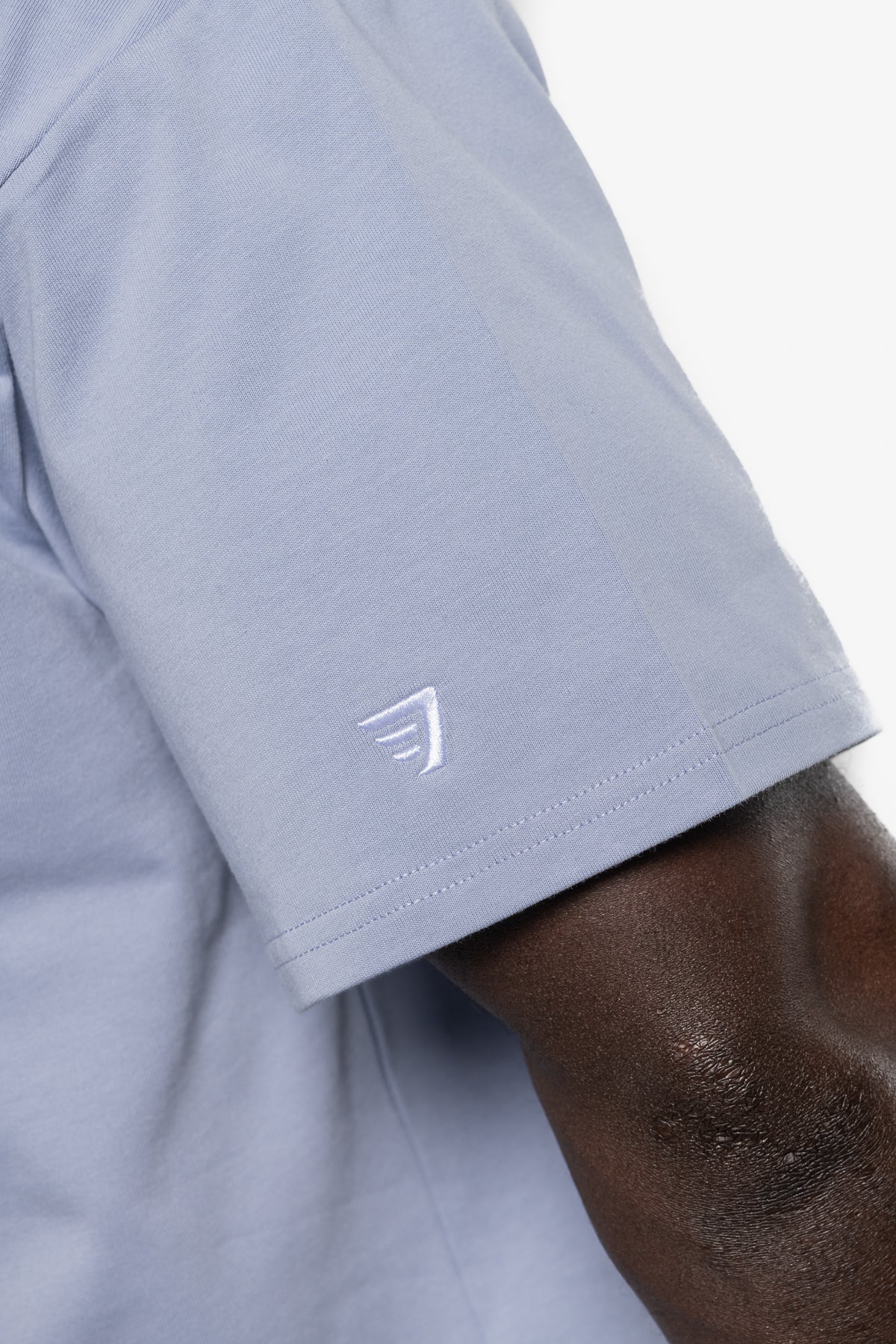 T-SHIRT MINIMAL OVERSIZED MANCHES COURTES - DUSTY BLUE