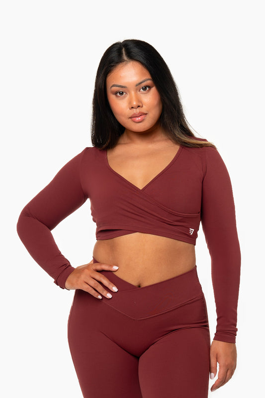 Top Crossed manches Longues - Red Velvet