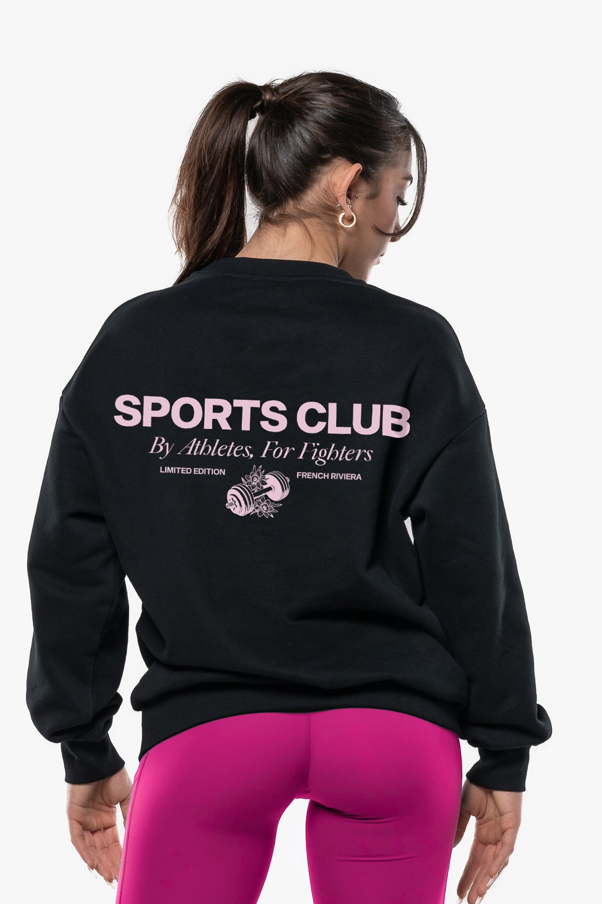 Sweatshirt Minimal "October Pink" - Black