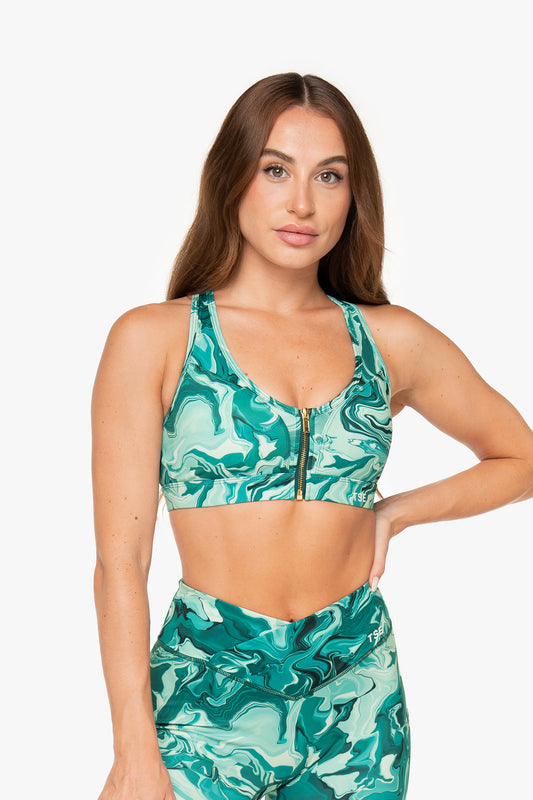 Brassière ZipTech - Green Marble