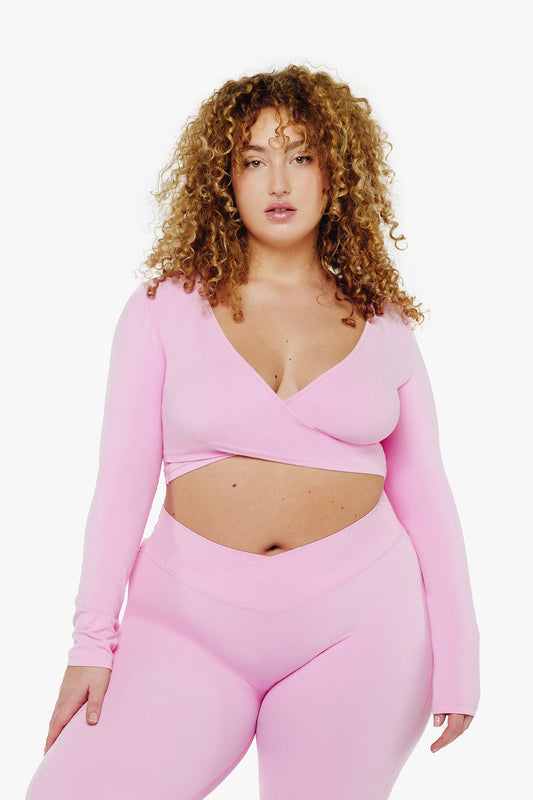 Top Crossed manches Longues - Rose Glow