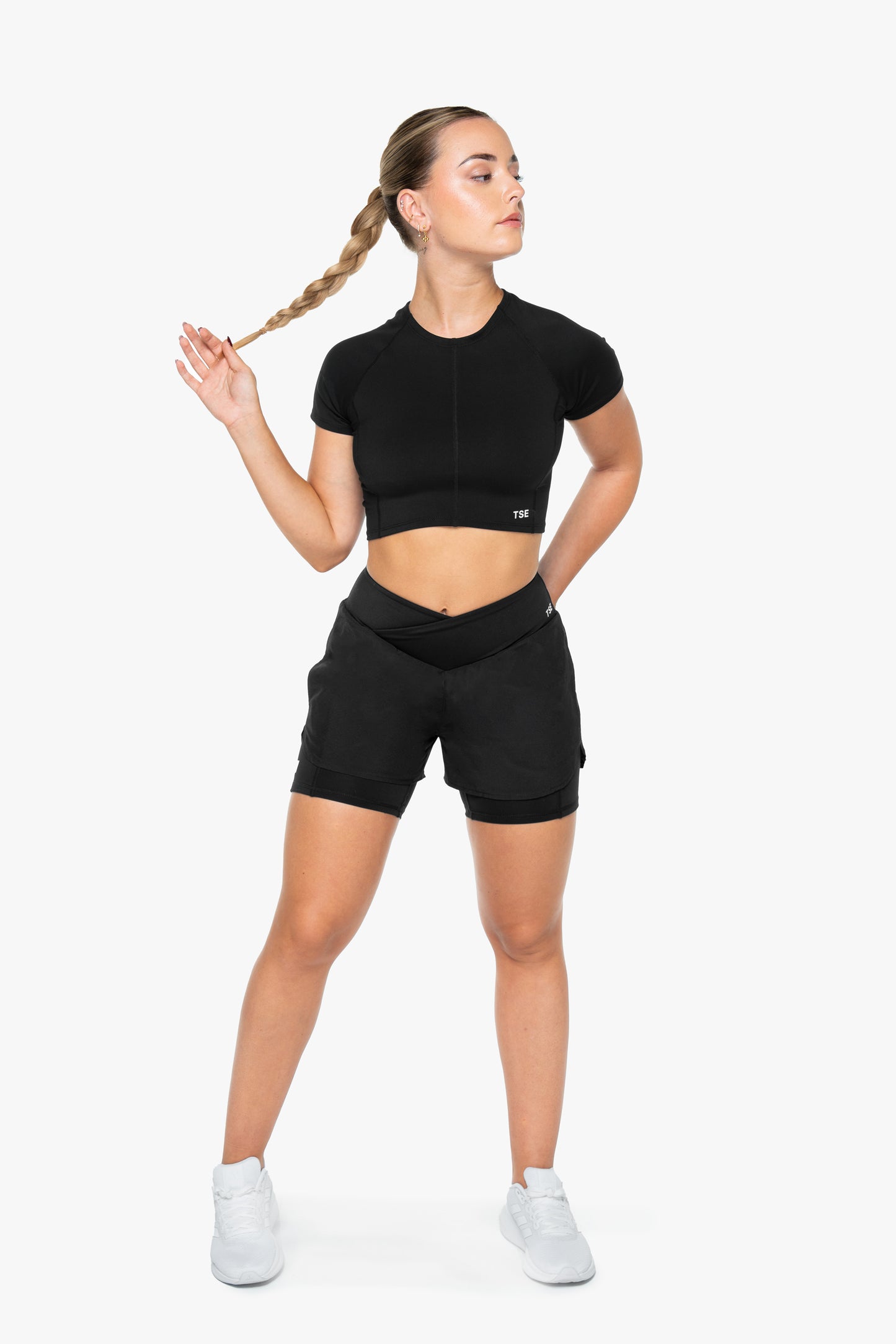 Top Power Crop Manches Courtes - Black
