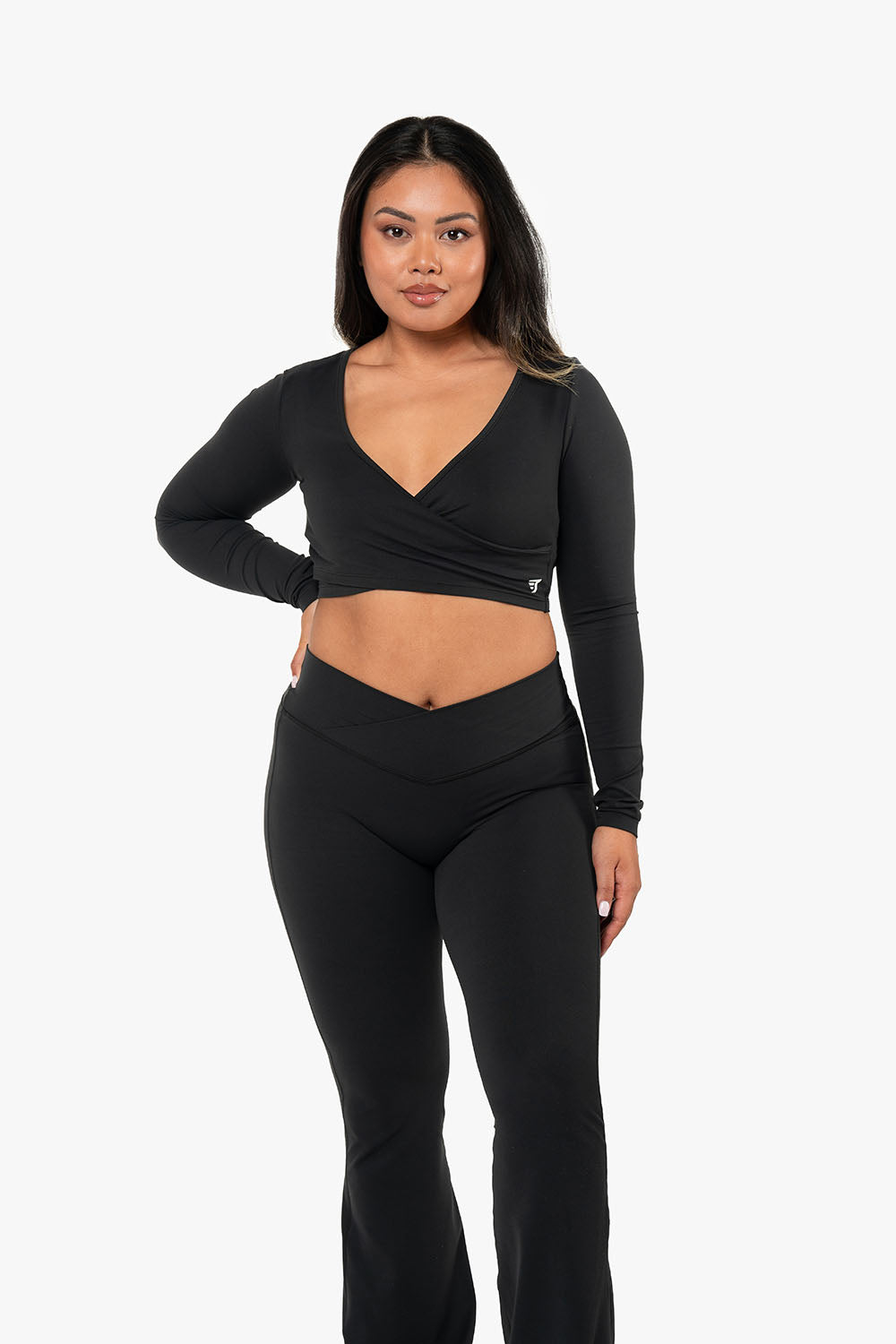 Top Crossed manches Longues - Black