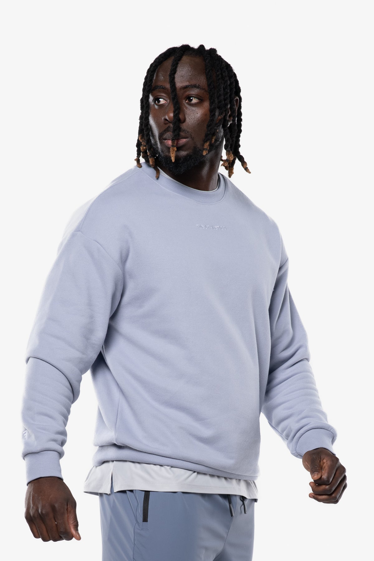 SWEAT MINIMAL OVERSIZED MANCHES LONGUES - DUSTY BLUE