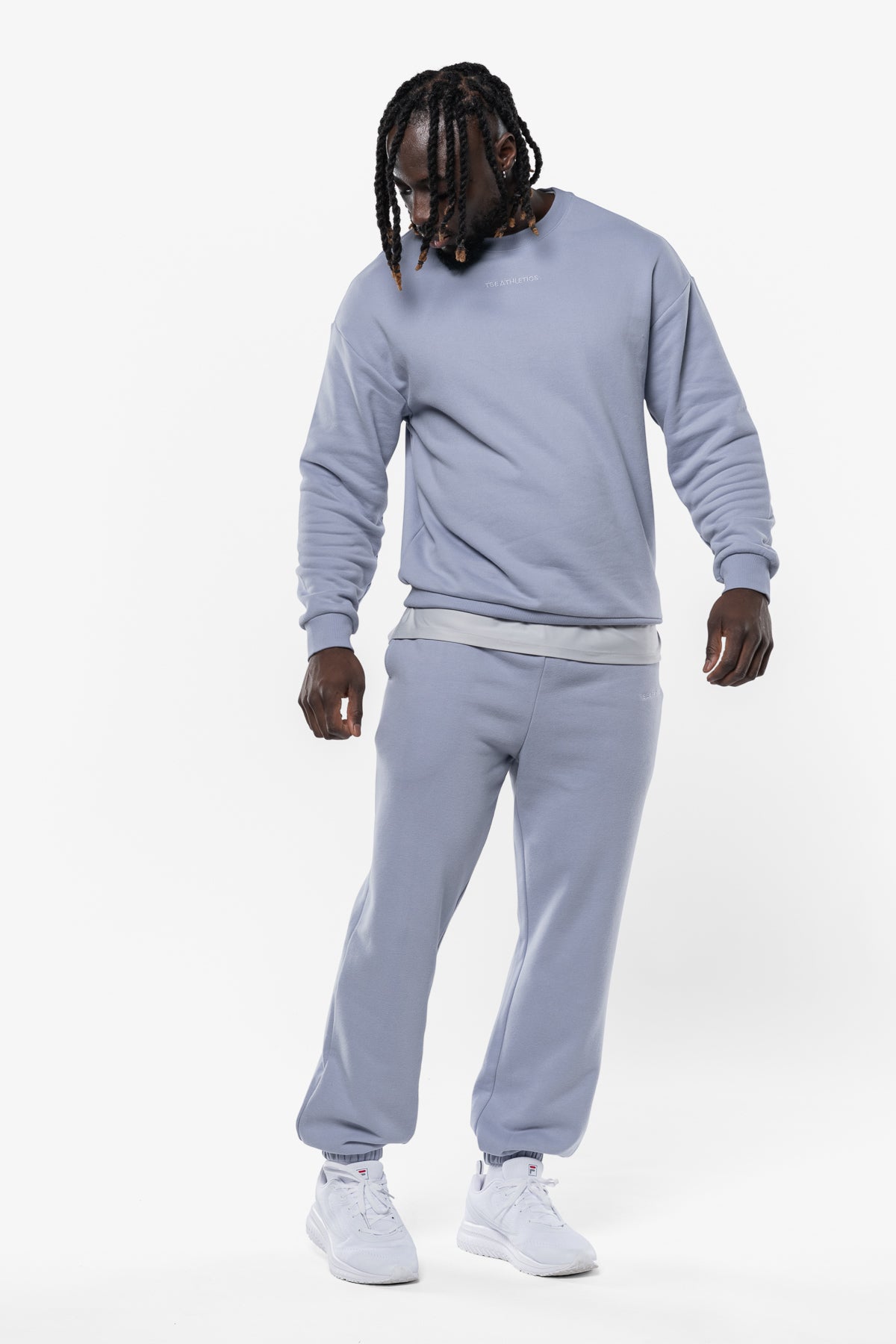 SWEAT MINIMAL OVERSIZED MANCHES LONGUES - DUSTY BLUE