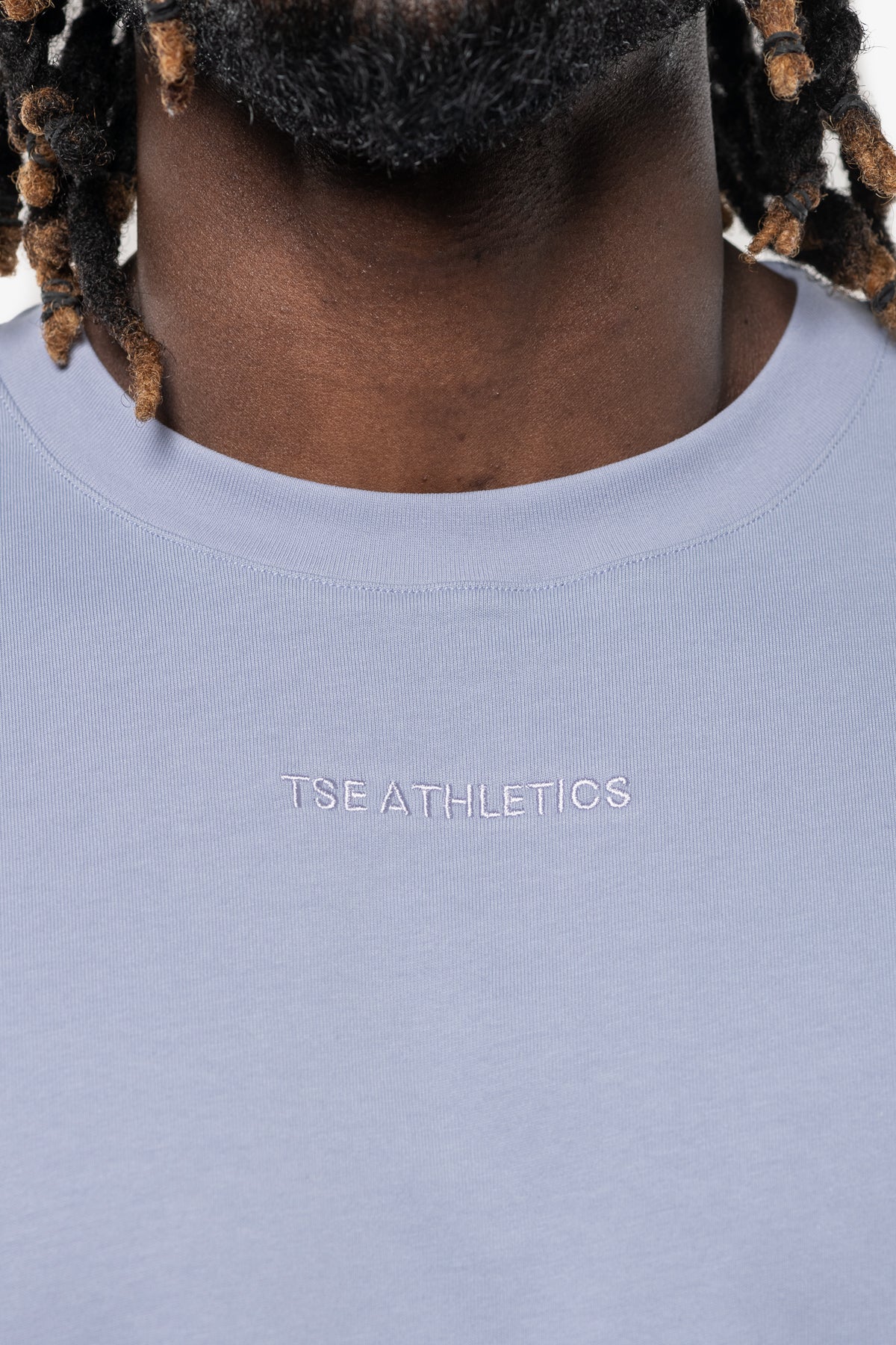 T-SHIRT MINIMAL OVERSIZED MANCHES COURTES - DUSTY BLUE